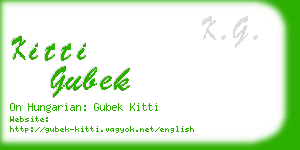 kitti gubek business card